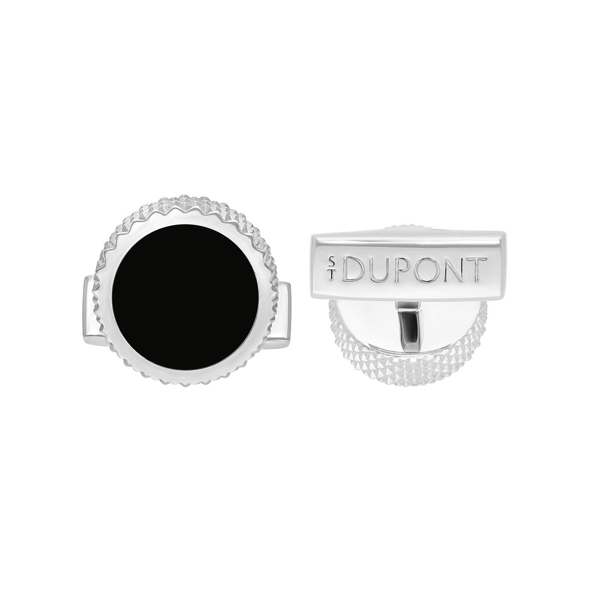 005845 - STDUPONT - United Kingdom - Round black lacquer and diamond head cufflinks - 3