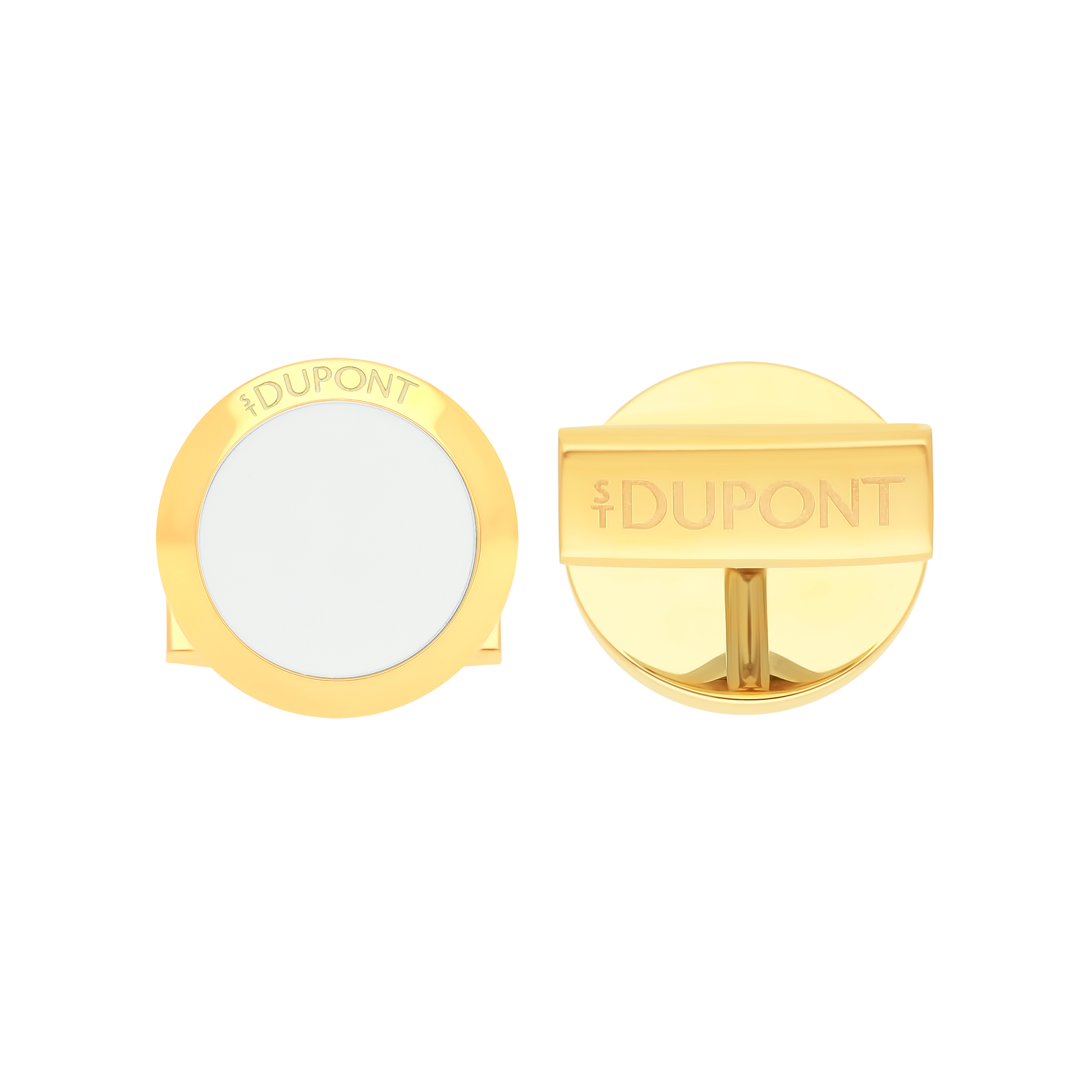 Round white lacquer cufflinks
