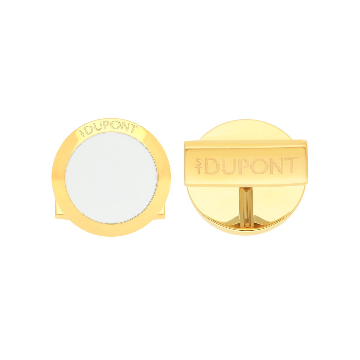 005848 - STDUPONT - United Kingdom - Round white lacquer cufflinks - 1
