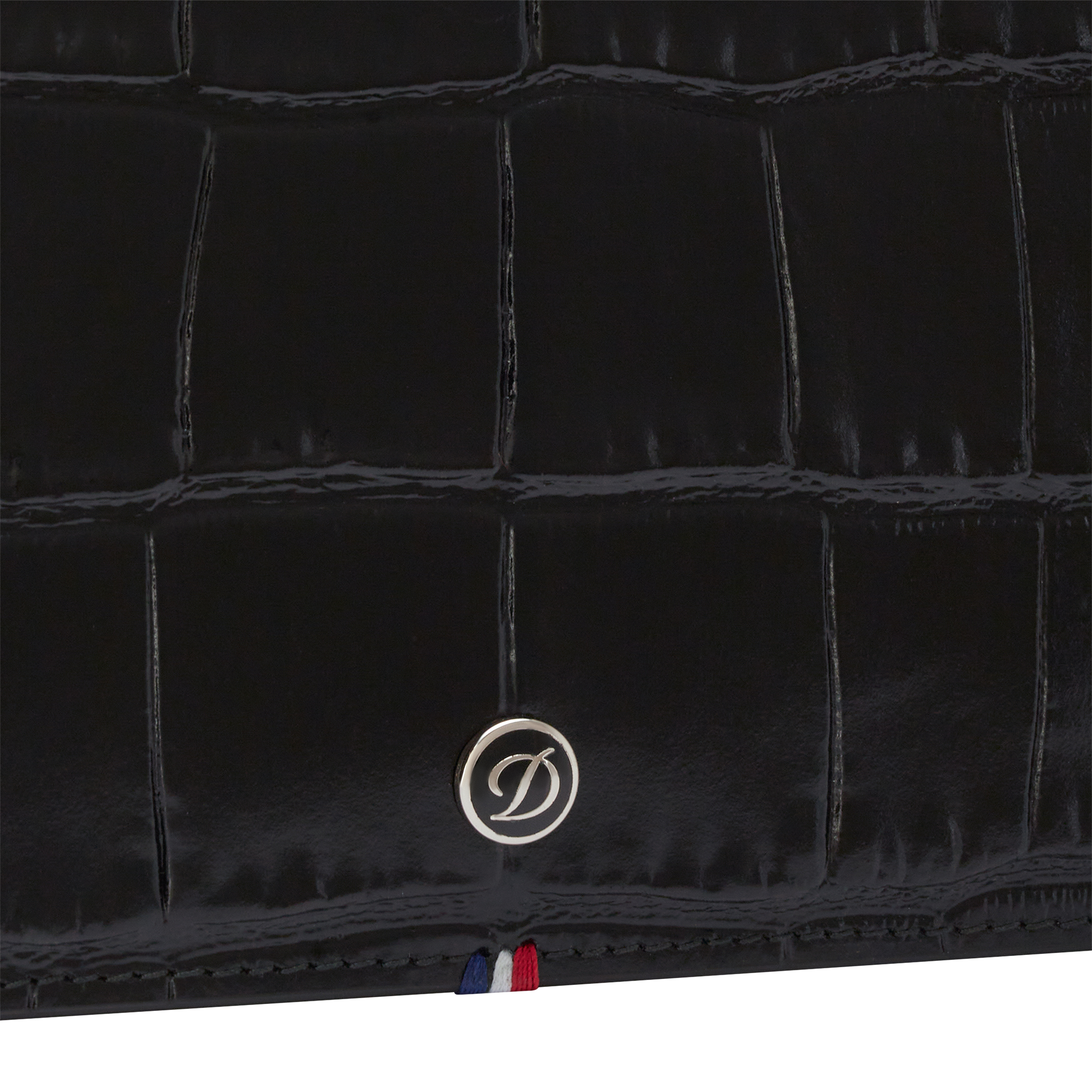 Croco Dandy black flat pouch