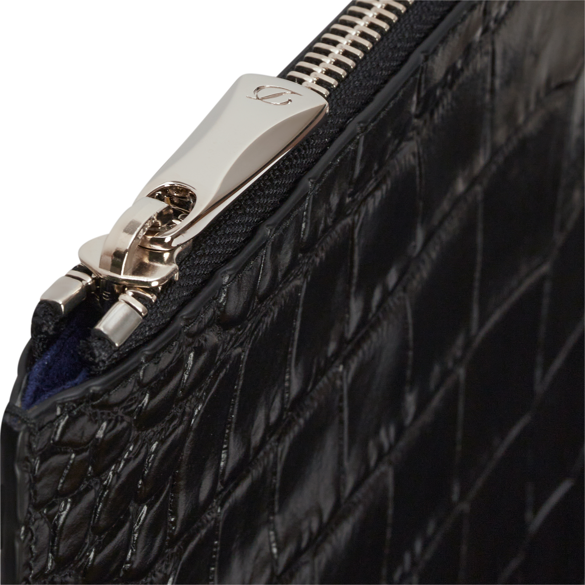 Croco Dandy black flat pouch