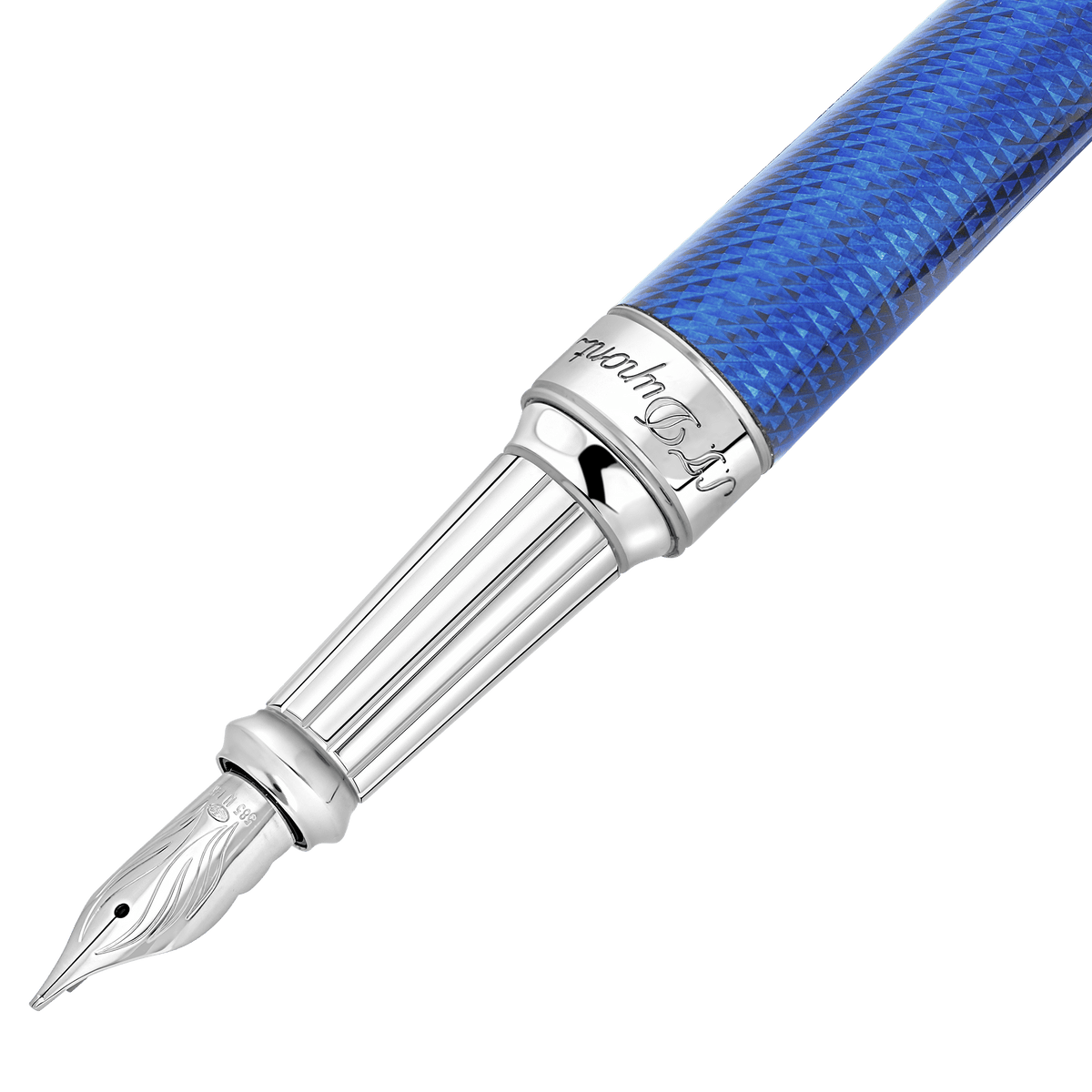 Fountain pen XL collection_eternity color_indigo - blue finition_ palladium 2 - S.T. Dupont United Kingdom