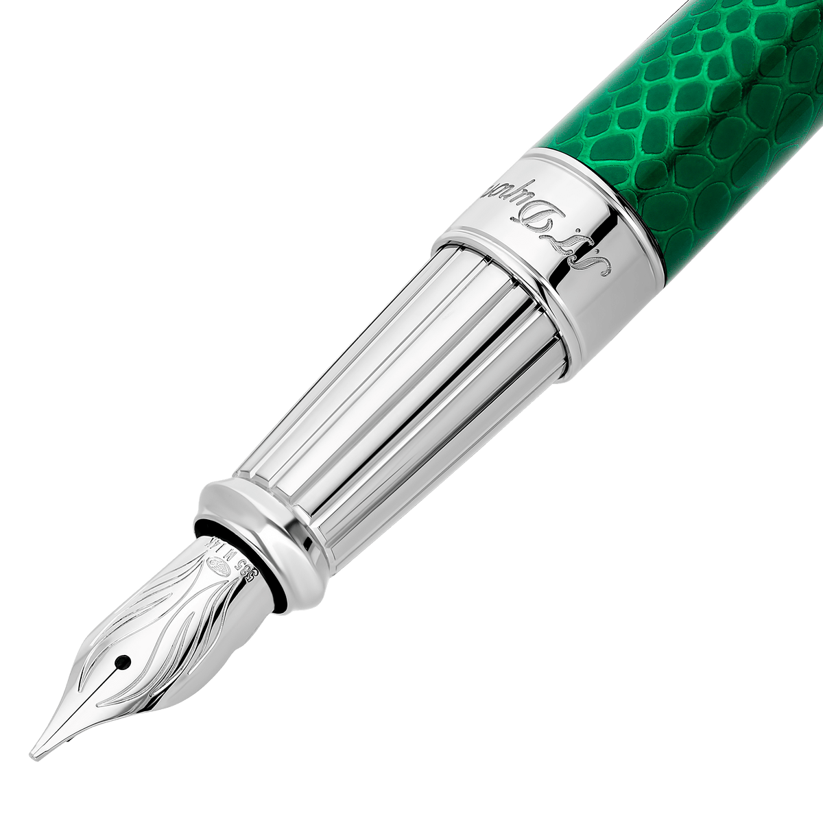 Fountain pen large Collection_Snake - skin color_green finition_silver 2 - S.T. Dupont United Kingdom