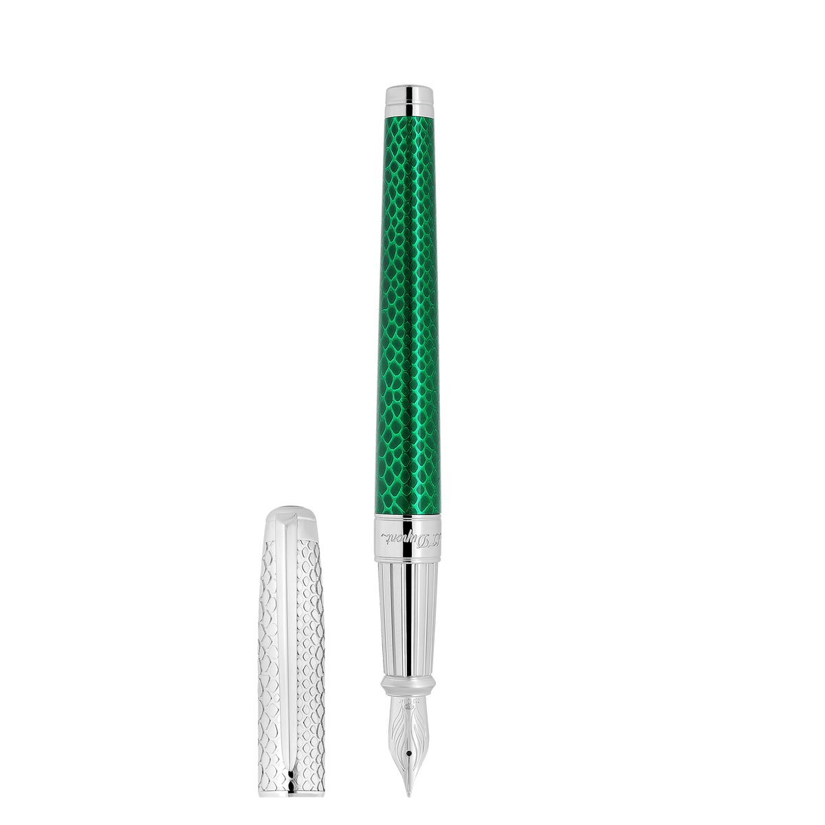 Fountain pen large Collection_Snake - skin color_green finition_silver 1 - S.T. Dupont United Kingdom