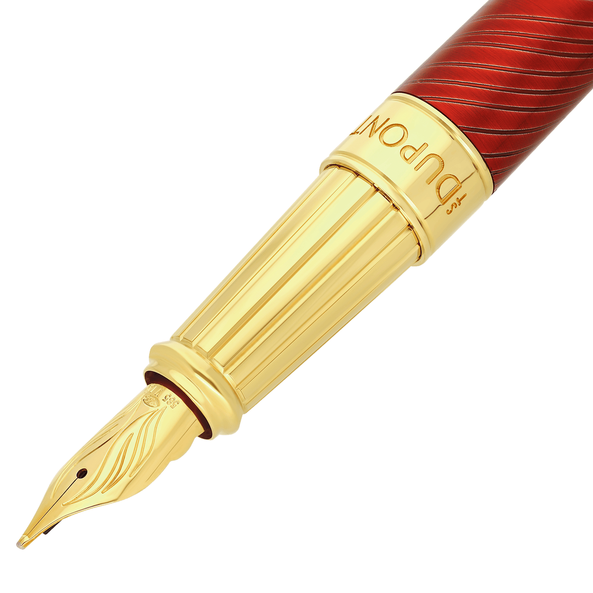 Fountain Pen Large color_red finition_golden Limited - edition_Horsemane 2 - S.T. Dupont United Kingdom