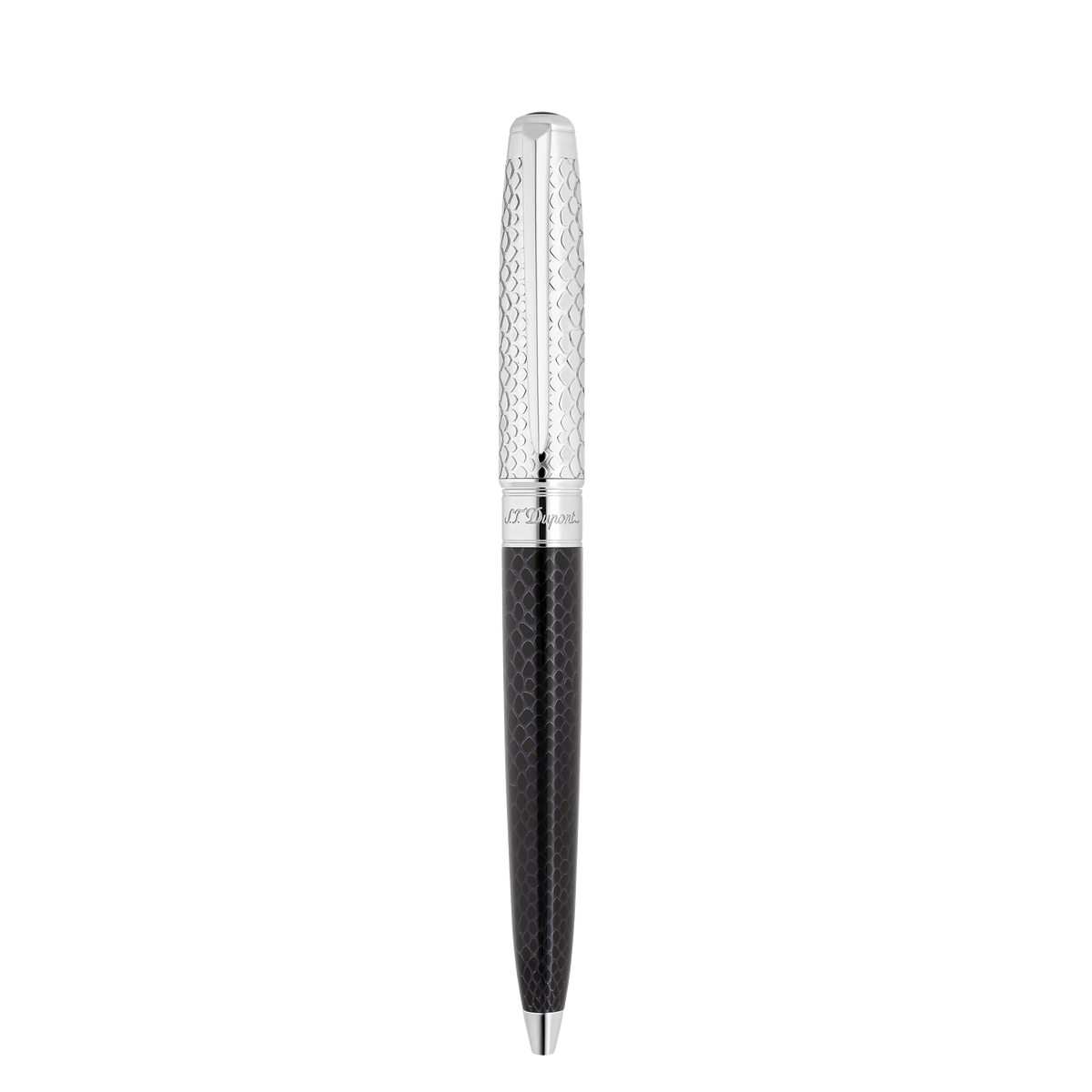 Ballpoint pen large Collection_Snake - skin color_black finition_silver 1 - S.T. Dupont United Kingdom