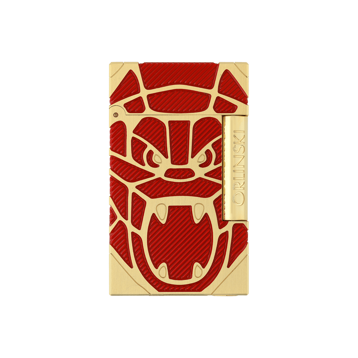 brushed lighter color_red finition_golden flame_double 1 - S.T. Dupont United Kingdom