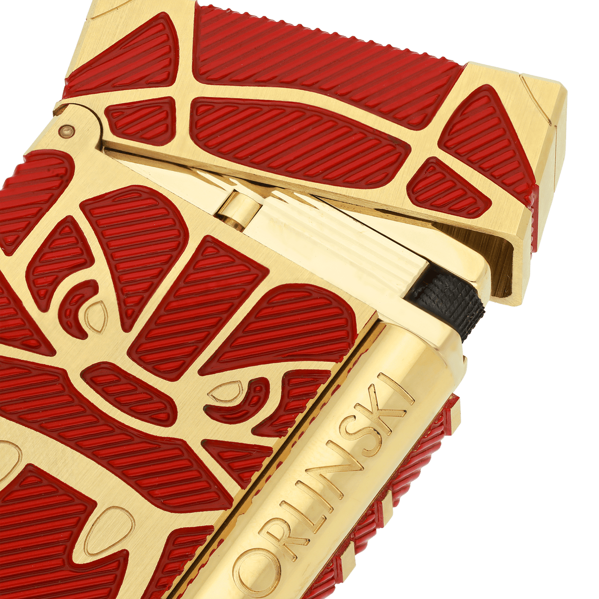 brushed lighter color_red finition_golden flame_double 2 - S.T. Dupont United Kingdom