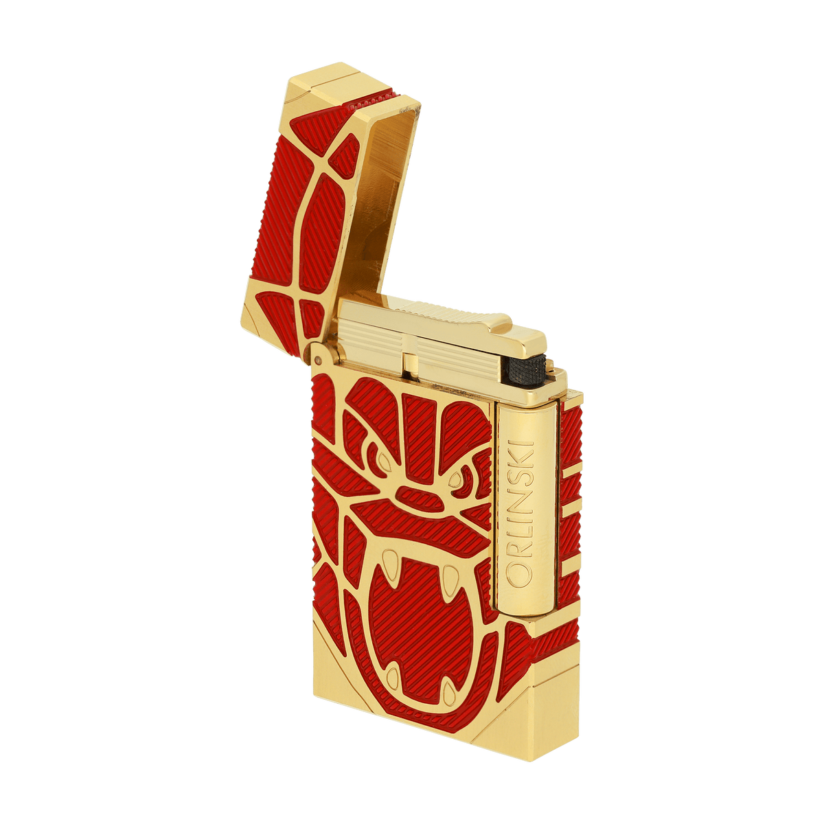 brushed lighter color_red finition_golden flame_double 4 - S.T. Dupont United Kingdom