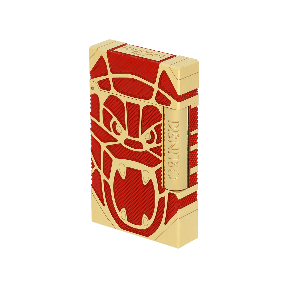 brushed lighter color_red finition_golden flame_double 5 - S.T. Dupont United Kingdom