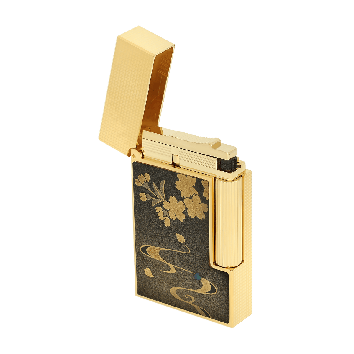 Lacquered lighter color_brown flame_double gaz - refill_grey - red 4 - S.T. Dupont United Kingdom