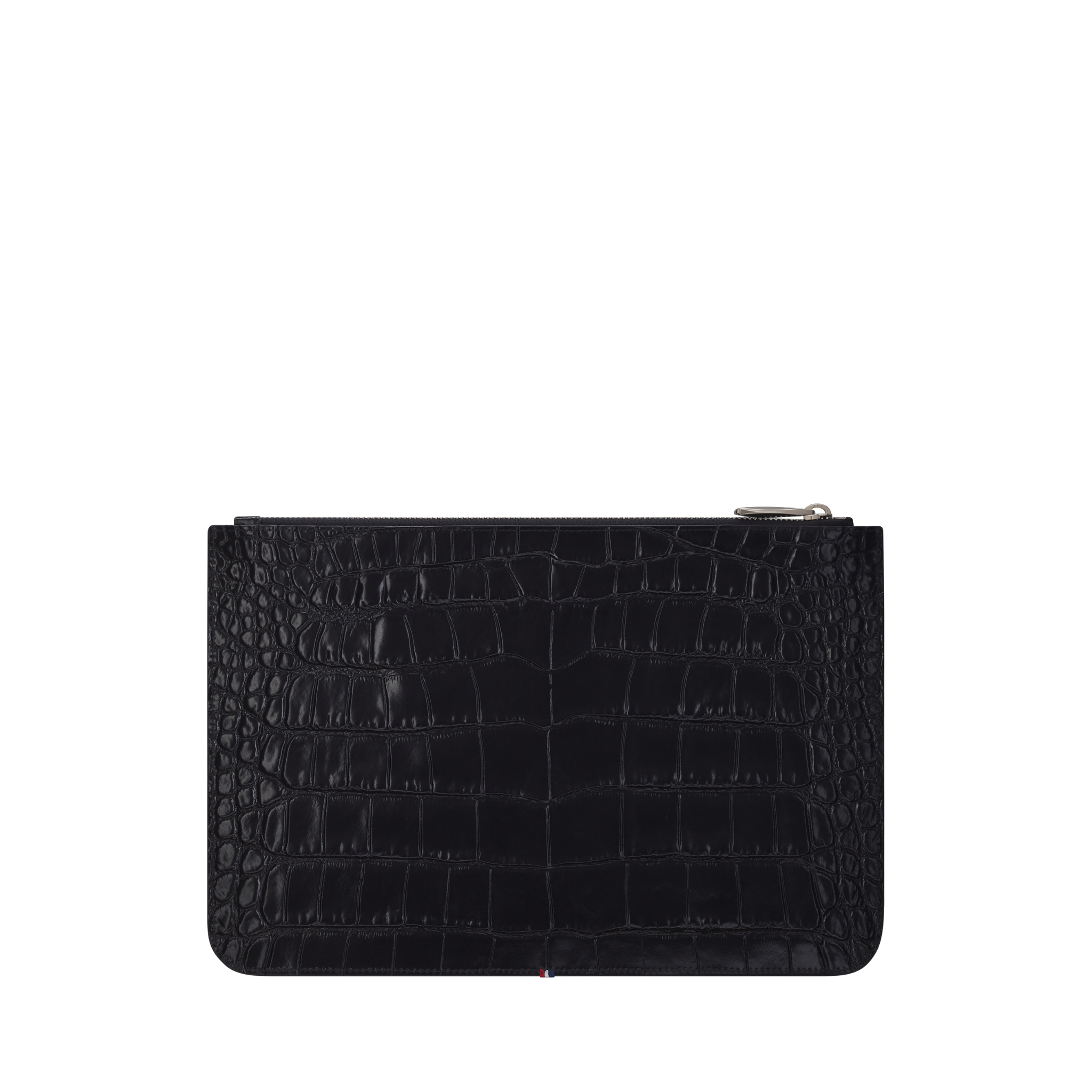 Croco Dandy black flat pouch